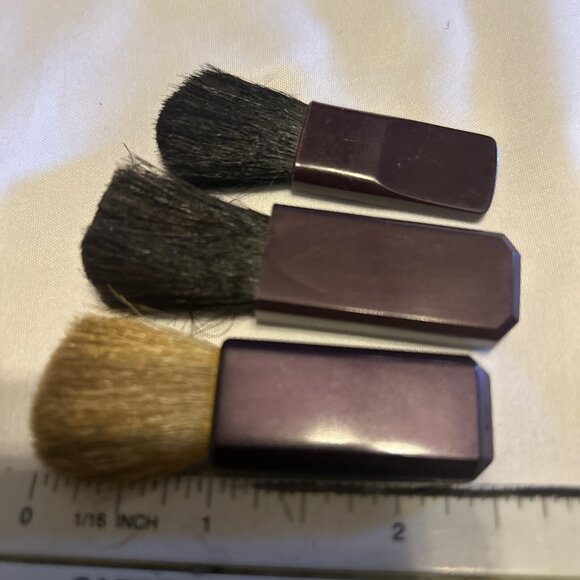 Powder Foundation Blush Brush with Plum Handle Lot Of 3 Fit Some Compacts New - Picture 3 of 5
